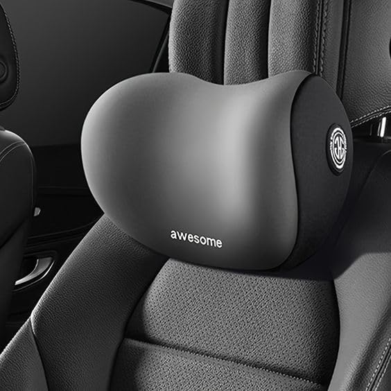 Memory Foam Car Neck Pillow – Adjustable Cervical Support Cushion with Removable Breathable Cover, Neck Pain Relief for Long Drives & Office Chair Use