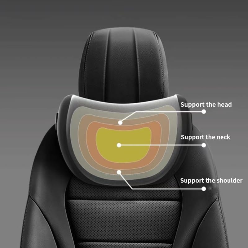 Memory Foam Car Neck Pillow – Adjustable Cervical Support Cushion with Removable Breathable Cover, Neck Pain Relief for Long Drives & Office Chair Use