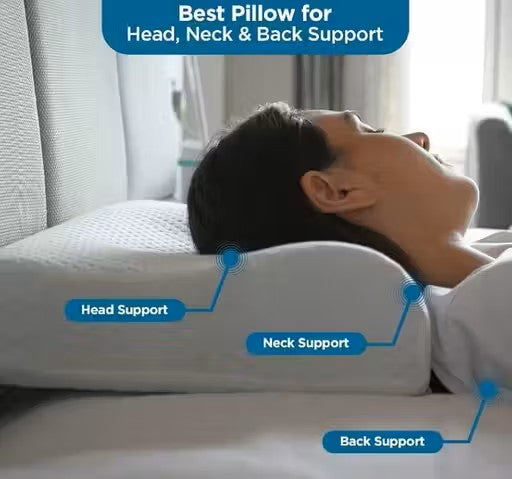 Orthopedic Memory Foam Cervical Pillow – Neck & Shoulder Pain Relief, Washable Cover, Ideal for Side, Back & Stomach Sleepers