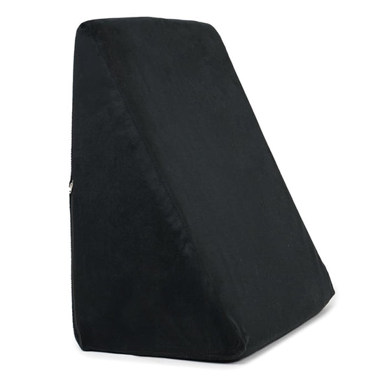 Orthopedic Memory Foam Wedge Pillow – Neck & Back Support for Cervical Pain, Acid Reflux, Snoring, GERD, Leg Elevation & Pregnancy – Ultra-Soft Washable Velvet Cover, 25x44x45 cm (Black)